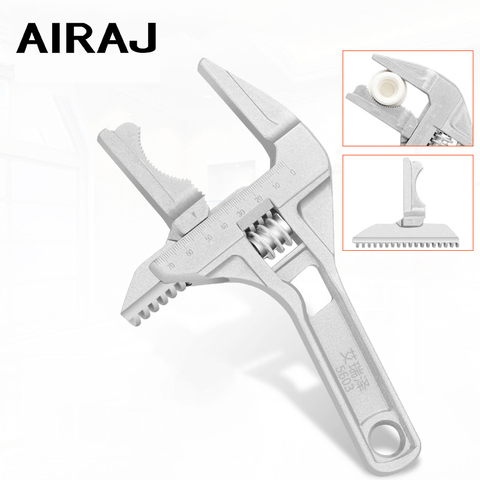 AIRAJ Multi-function Short Handle Universal Wrench Large Opening Bathroom Wrench Adjustable Aluminum Alloy Repair Hand Tools ► Photo 1/6