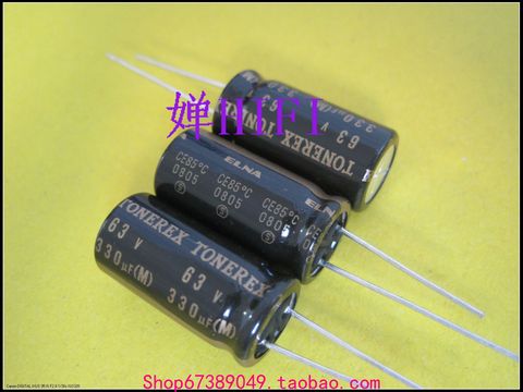 4PCS ELNA TONEREX 63V330UF 12.5X25MM ROB 330UF 63V tuner audio capacitor TONEREX 330uf/63v Black gold ► Photo 1/2