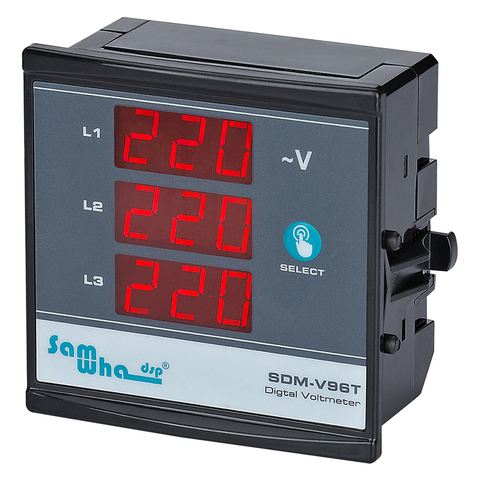 Slim Compact Digital Three Phase AC Voltmeter LED Panel meter Shows Phase Sequence ► Photo 1/4