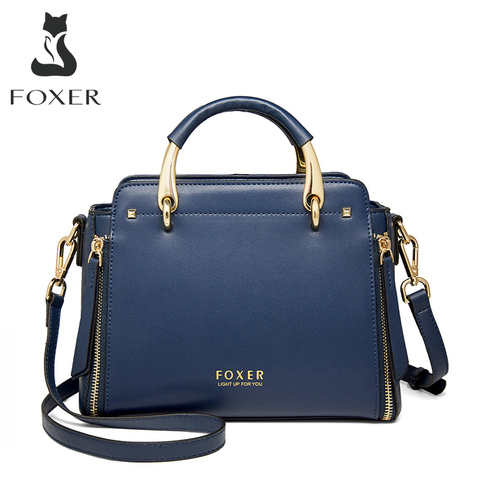 FOXER Women Crossbody Shoulder Bags Female Split Leather Handle Bags Large Capacity Handbags Stylish Cross-body Purse Chic Totes ► Photo 1/6