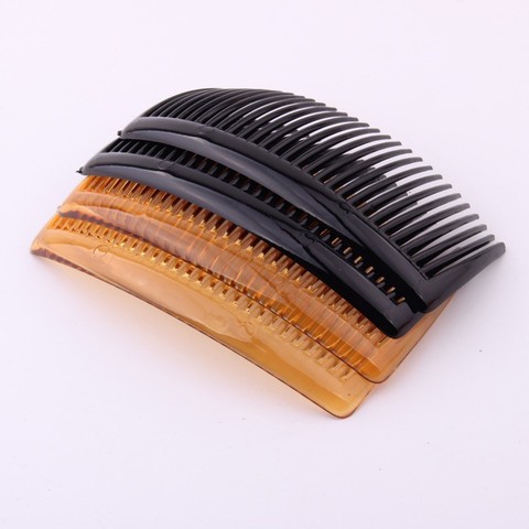 4 PIECES/lot DIY plastic hair accessories  PC big comb shining black transparent brown colors women hair combs ► Photo 1/6