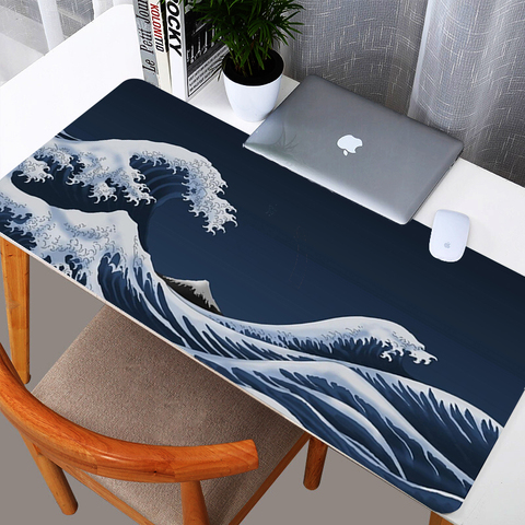 Japan Great Wave Mouse Pad Large Gaming Mousepad Locking Edge Otaku Desk Mat 30cmX60cm/40cmX90cm ► Photo 1/3