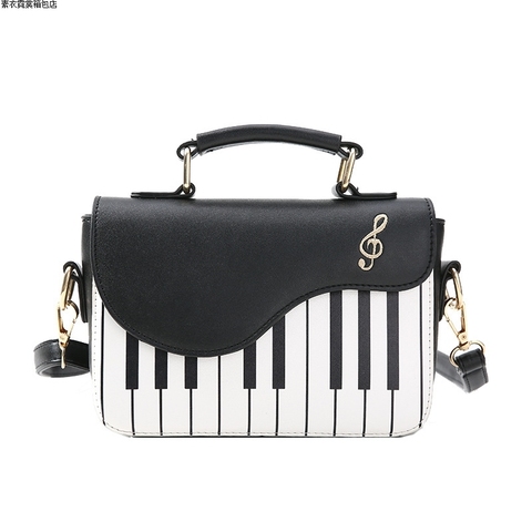 Piano Pattern Pu Leather Shoulder Bag Women Fashion Flap Handbag Music Embroidery Crossbody Messenger Bag Pouch Tote ► Photo 1/5