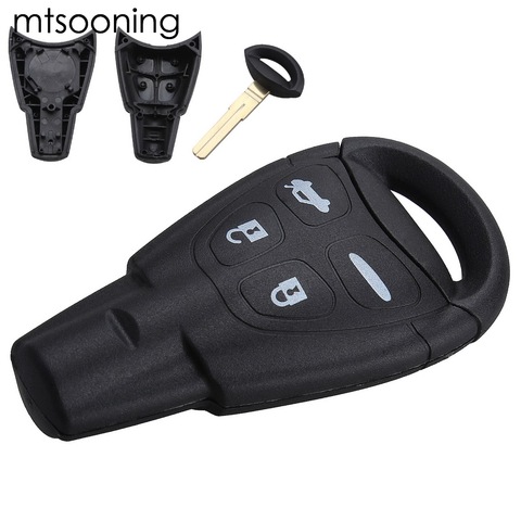 mtsooning Remote Key Shell Fob Blank Blade 4 Button Replacement For 2003-2007 Saab 9-3 Sport Sedan Convertible Sport Combi Wagon ► Photo 1/6