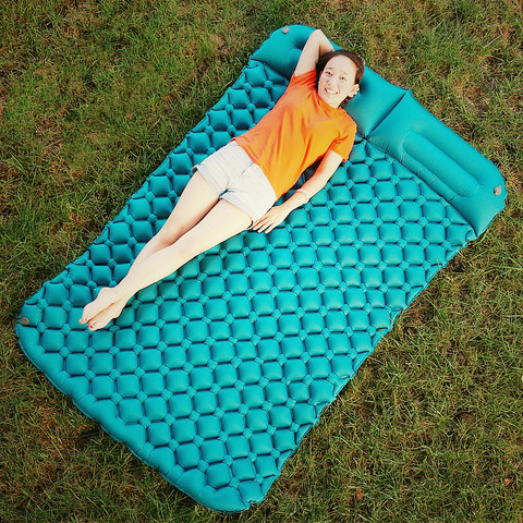 Air Camping Mats Inflatable Cushion Moistureproof Outdoor Hiking Picnic Tent Plaid Pad Home Rest Double Sleeping Bag Mattress ► Photo 1/6