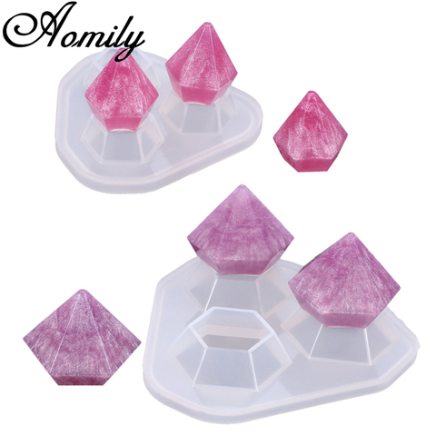 Aomily Silicone Resin Epoxy Mold Diamond Decoration Pendant Making Accessories Molds Cake Molds Crystal Diamond Molds Baking ► Photo 1/6