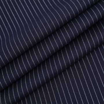 Navy Blue Yarn Dyed Striped TR Spandex Fabric For Sewing Suits Men Clothing Quality Textile Couture Tissus 100x145CM ► Photo 1/1