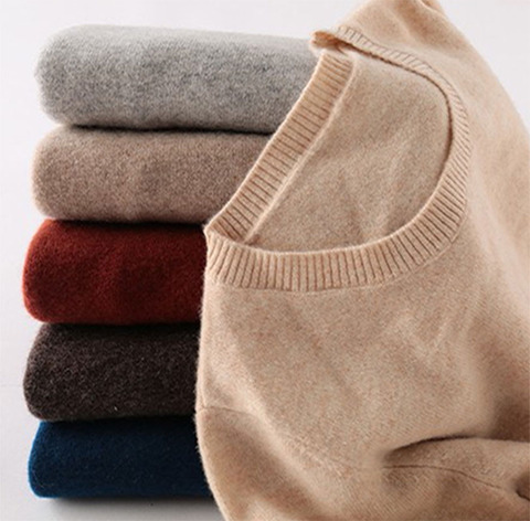 100% Merino Wool Cashmere Sweater Women 2022 Autumn Winter Warm Soft O-Neck Long Sleeve Knitted Pullover Jumper Femme Sweater ► Photo 1/6