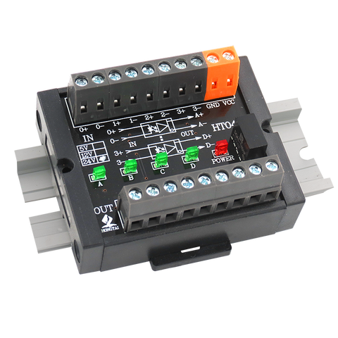 4 channels Single-ended to differential Converter 10MHz HTL TTL Collector Pulse Signal to RS422 PNP/NPN for PLC to Drive Servo ► Photo 1/2