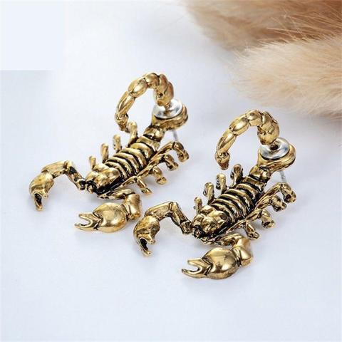 1 Pair 3D Scorpion Stud Earrings Boucle Oreille Vintage Strange Things Cool Mens Earrings Oorbellen ► Photo 1/6