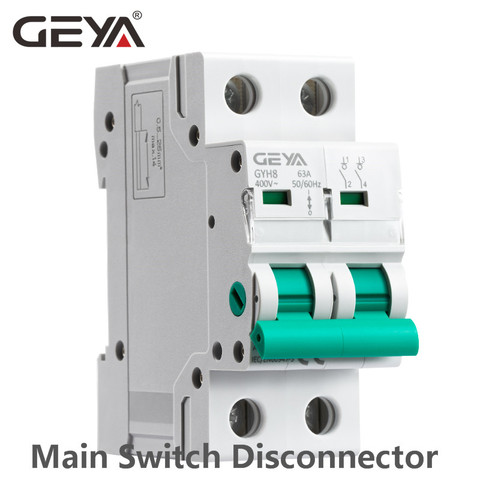 Din Rail 2Pole Main Switch Function Disconnector Switch Isolator Circuit Breaker 400VAC DP Breaker GEYA GYH8 ► Photo 1/6