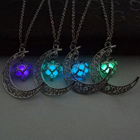 2022 New Hot Moon Glowing Necklace, Gem Charm Jewelry,Silver Plated,Halloween Gifts ► Photo 1/5