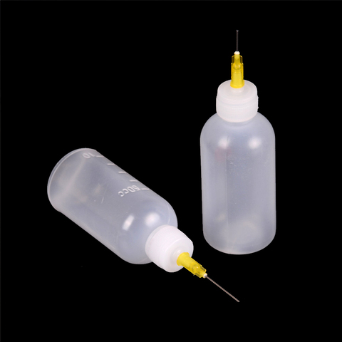2pcs Solder Flux Bottle With Fine Tipped Needles Blunt Dispensing Needles Syringe Needle Tips For Ink Glue Liquid Gray ► Photo 1/6