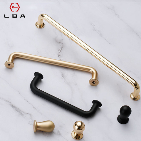 Zinc Alloy Black Rose Gold Cabinet Handles Drawer Knobs Kitchen Cupboard Door Pulls Fashion Furniture Hardware Door Handle ► Photo 1/4