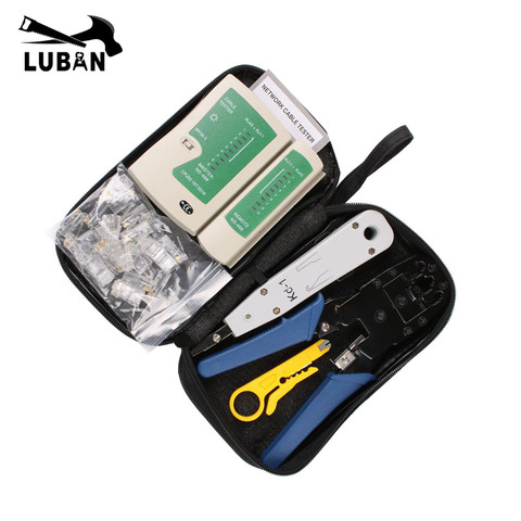 Network Ethernet Cable Tester RJ45 Kit RJ45 Crimper Crimping Tool Punch Down RJ11 Cat5 Cat6 Wire Line Detector 8P8C RJ45 ► Photo 1/6