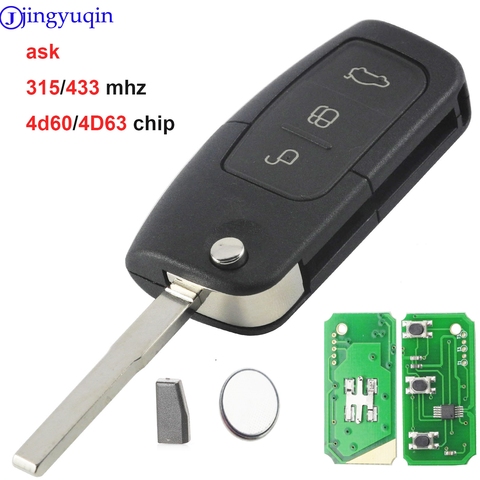 jingyuqin ASK 315/433MHz 3 Button Keyless Entry Remote Key Fob For Ford Focus Mondeo C Max S Max Galaxy Fiesta ► Photo 1/5