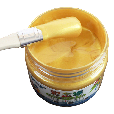 Gold Paint Wood Lacquer Metal Varnish Coating for Furniture Car Statuary Coloring Tasteless Water-based Acrylic Paint 100g ► Photo 1/6