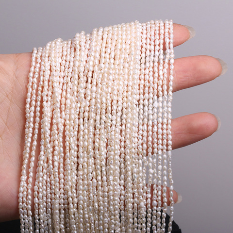 Natural Freshwater Pearl Beaded High Quality Rice Shape Punch Loose Beads for Make Jewelry DIY Bracelet Necklace Accessories ► Photo 1/6