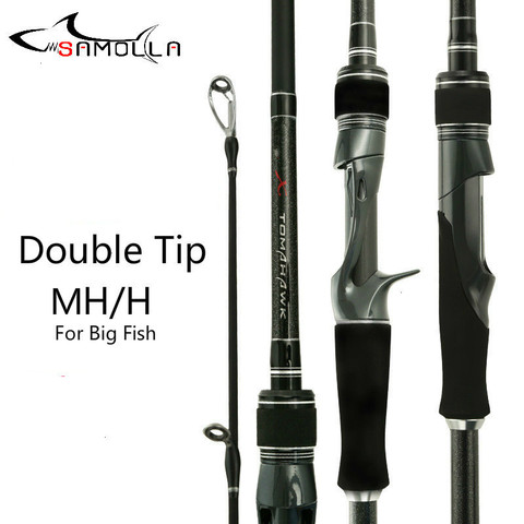 Spinning Casting Strong Fishing Rod Double Tip For Big Fish High Carbon Rod Lure Canne A Peche Carbonne Jigging Peche En Mer Mh ► Photo 1/6