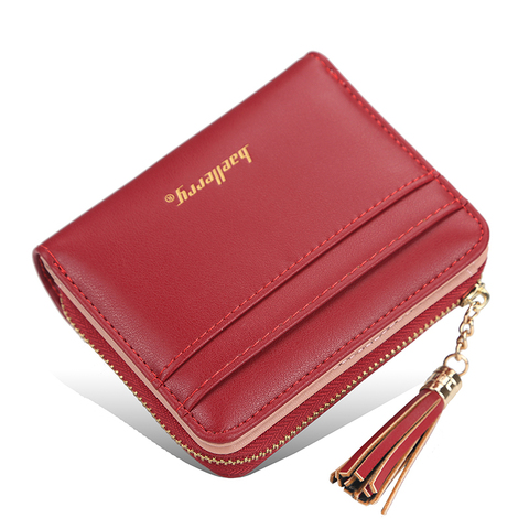 2022 New Women Wallets Short Women's Wallet Small Zipper Coin Purse Card Holder Luxury Brand PU Leather Female Wallet Red Black ► Photo 1/6
