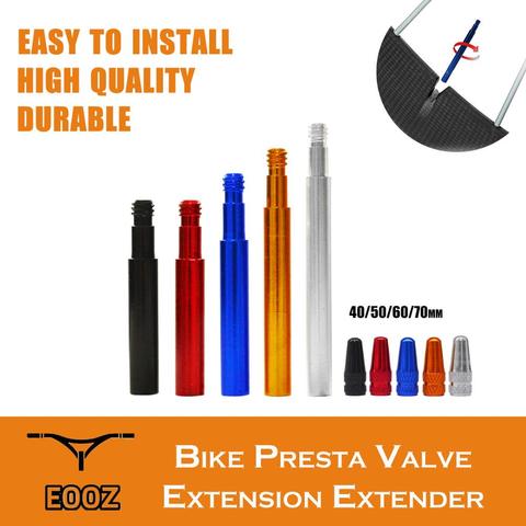 2Pieces Bicycle Presta Valve Extender Extension With Caps For Carbon Rims Fixed Gear bicycle 40/50/60/70mm ► Photo 1/3