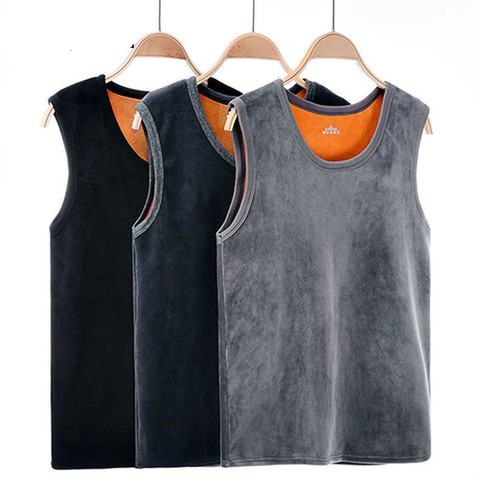 Warm Vest For Man Keep Warm Underwear Men Vest Men's Winter Thermo Shaping Large Size Male Vest Comfortable With Velvet #htyus ► Photo 1/6