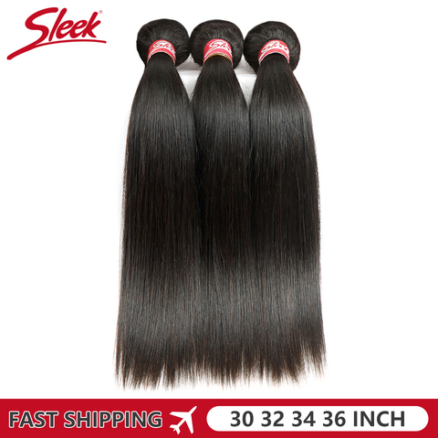 Buy Online Sleek Straight Brazilian Hair Weave Bundles Deal Human Hair Extension Vendors 30 32 34 36 Inches Remy 1 3 4 Human Hair Bundles Alitools