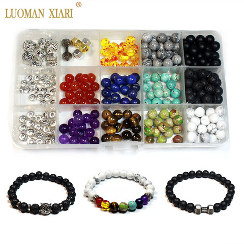 274 PCS Beads Kits Round Natural Stone Beads Sets Jewelry Accessory Charms Elastic String Diy Bracelet Handmake Craft Making ► Photo 1/6
