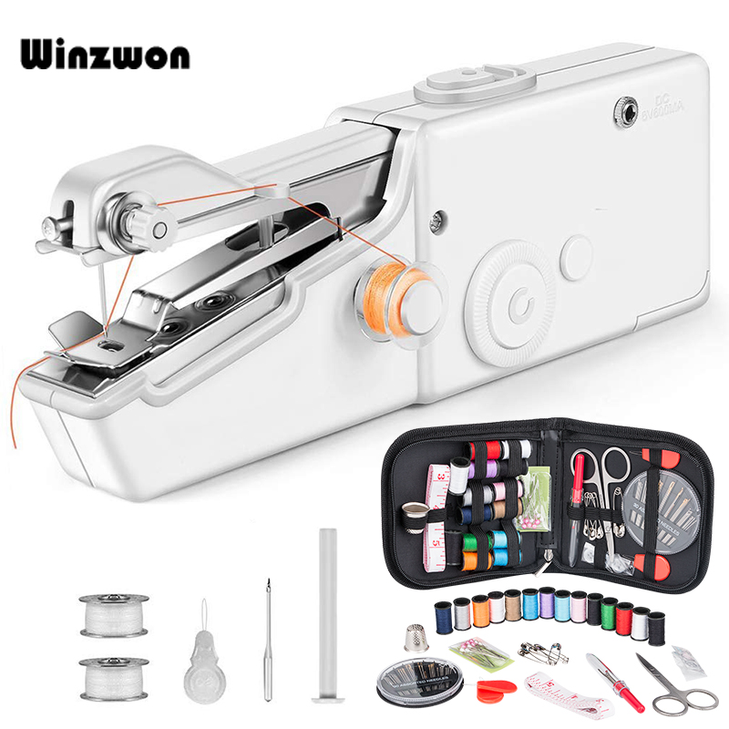 Mini Portable Handheld Sewing Machines Stitch Sew Needlework