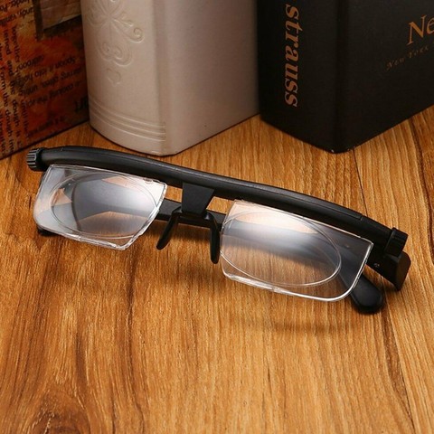 Dial Reading Glasses Myopia Adjustable Lens Eyeglasses -6D To +3D PVC Variable Focus Distance Glasses ► Photo 1/6