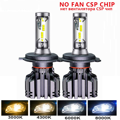 Car Headlight 3000K 6000K 8000k CSP H4 H7 LED H1 H3 H11 LED 9005 9006 HB4 881 Car Light 50W 12V 24V 10000LM led headlight ► Photo 1/6