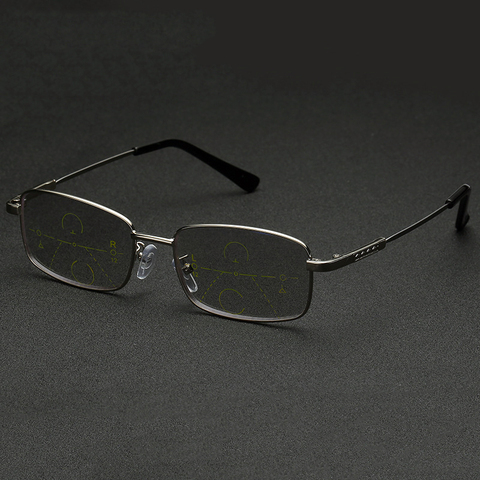 Multi-role Transition Reading Glasses Progressive Multifocal Presbyopia Eyewear Anti Blue Light Free Form Photochromic Magnifier ► Photo 1/5
