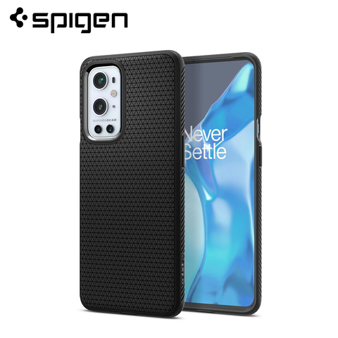 Spigen Liquid Air Case for OnePlus 9 Pro - Matte Black Lightweight Anti-Slip Phone Cases & Covers ► Photo 1/6