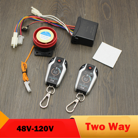 Electric Motorcycle Bike Two Way Alarm System 48V 60V 72V 84V 96V 108v 120V Anti-theft Alarm Remote Start Theft Protection ► Photo 1/6