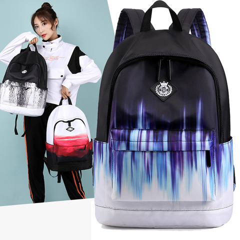 MJZKXQZ Women Boy Nylon Backpack College School Bag For Teenagers Men Girls Laptop Backpack Fashion Lady Travel Book Bags Bolsas ► Photo 1/6