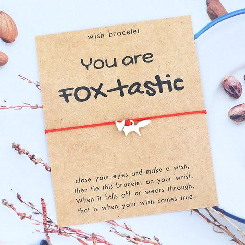 Fox Wish Bracelet Fox Friendship Bracelet Funny Fox Wish Card Wish Bracelet Fox Jewelry Women Men Lover Gift Handmade Fashion ► Photo 1/6