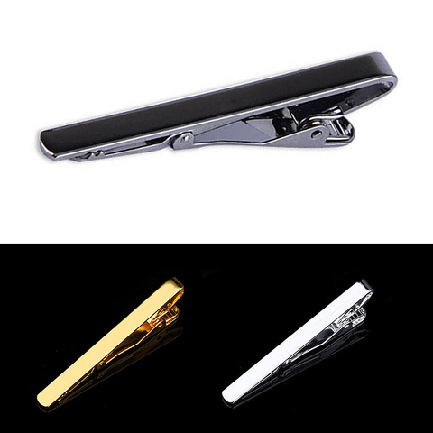 New Tie Clips Men's Metal Necktie Bar Crystal Dress Shirts Tie Pin For Wedding Ceremony Metal Gold Tie Clip Man Accessories ► Photo 1/6