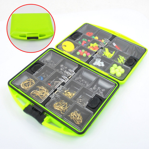 184pcs Outdoor Fishing Tool Set Box Fishing Beads Lure Bait Jig Hook Swivels Tackle With 24 Compartments Fishing Accessories Box ► Photo 1/6