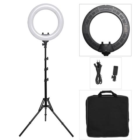 Fosoto 14inch LED Ring Light Photographic Lighting Ringlight Photography  Ring Lamp With Tripod Stand For Camera Phone Makeup