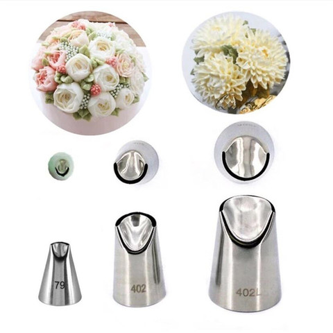 3pcs #79#40#402L Chrysanthemum Nozzles For Decorating Cake Tulip Pastry Nozzle Succulents Icing Piping Tips Bakeware Pastry Tool ► Photo 1/6