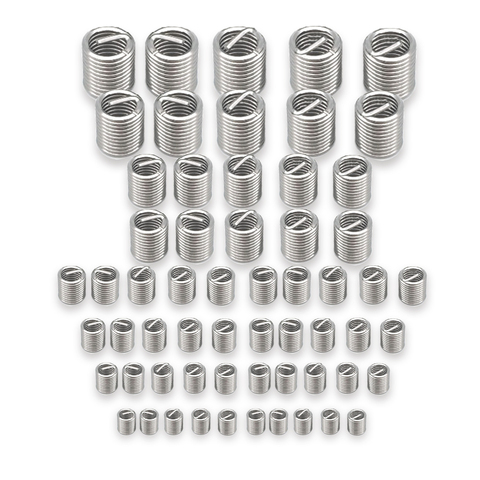 60Pcs Thread Insert Set Sliver Stainless Steel Repair Kit M3 M4 M5 M6 M8 M10 M12 for Helicoil Repair Tools ► Photo 1/4