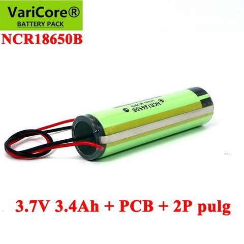 3.7V 3.4Ah 18650 NCR18650B 3400mAh Rechargeable Li-lon battery with PCB +2P pulg For Electric toys Nail lamp batteries ► Photo 1/5