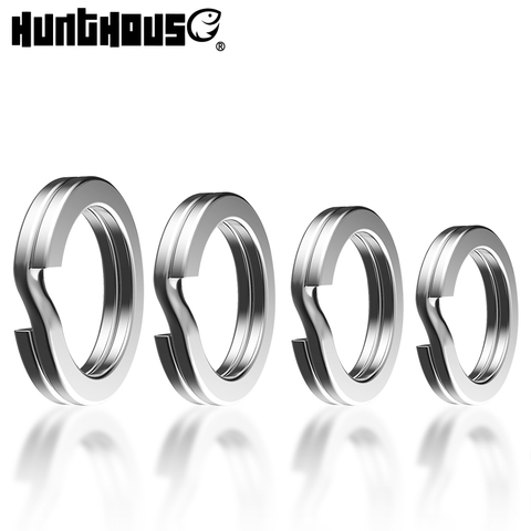 Hunthouse Flatten double circle 30PCS/bag High Carbon Stainless Steel Connector Fishing Split Rings Swivel Fishing tools lw311 ► Photo 1/6