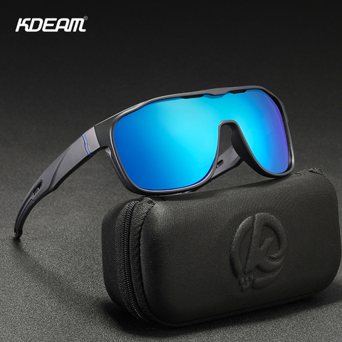 KDEAM One Piece Shape Polarized Sunglasses Men Sports Shield Glasses Oversized Reduce windage Designed Frame ► Photo 1/6