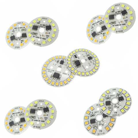 10pcs ac 220v led pcb SMD2835 3w 5w 7w 9w 12w 15w integrated ic driver, Led beads smart IC SMD, Led Light Source For LED Bulb ► Photo 1/5