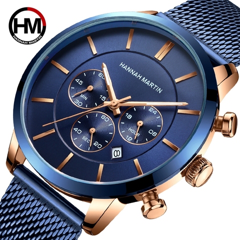 Drop Shipping 2022 Newest Fashion Classic Waterproof Male Multi-function Calendar Quartz Watch Stainless Steel For Men watch ► Photo 1/6