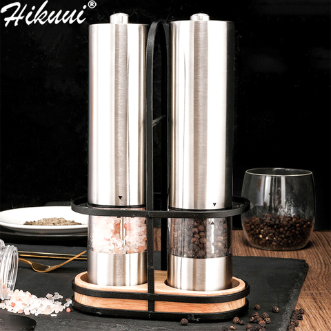 Stainless Steel Electric Pepper Grinder Portable One-handed operation Spice Grain Mill with Led Light Home Kitchen Grinding Tool ► Photo 1/6