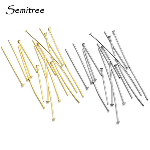 Semitree 100Pcs 15/20/25/30/35mm Head Pins Stainless Steel Straight T Pins for DIY Jewelry Making Earring Findings Supplies ► Photo 1/6