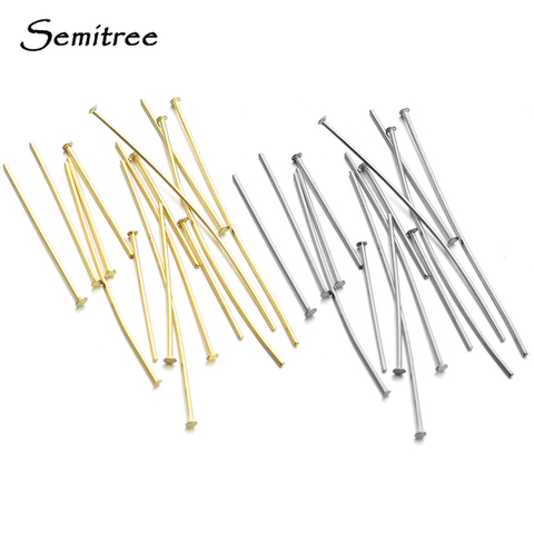 Semitree 100Pcs 15/20/25/30/35mm Head Pins Stainless Steel Straight T Pins for DIY Jewelry Making Earring Findings Supplies ► Photo 1/6