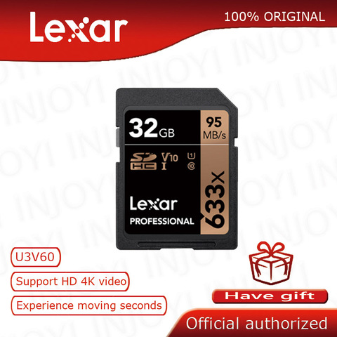 Original Lexar Class10 U3 128GB SD Card SDHC SDXC 32GB Memory Card 16GB 64GB C10 95MB/s Carte SD for camera ► Photo 1/6